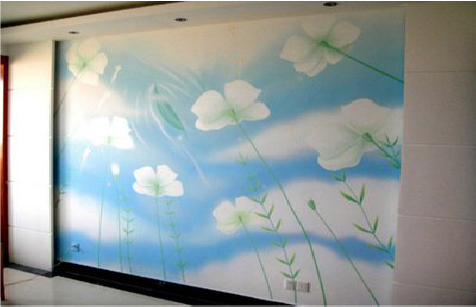 富顺画墙绘怎么画好白云的蓬松感?