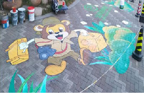 富顺夏季画地面彩绘会遇到的问题