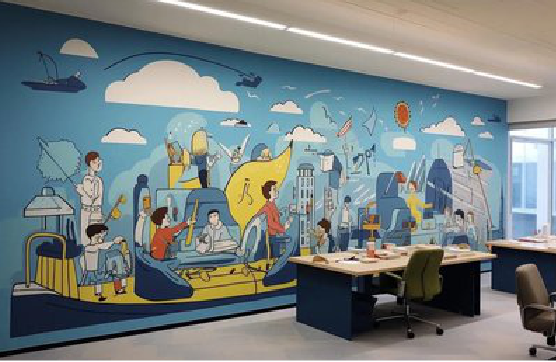 富顺办公室墙绘的特点。
