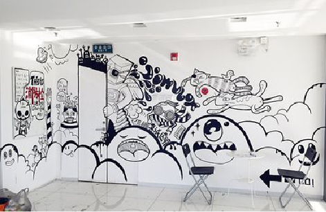 富顺手绘墙并非传统涂鸦。